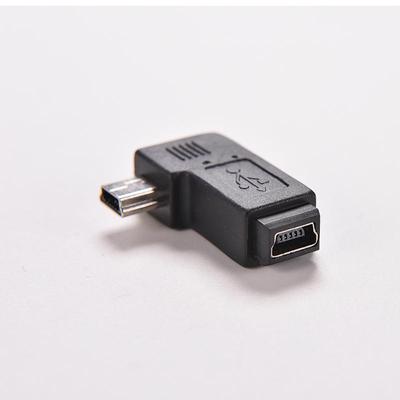 Black Usb 2.0 Mini 5 Pin Male To Female Right Angle 90 Degree Adapter Connector