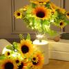 LED Night Light Bedside Desk Light Rechargeable On Battery Reading Light 3 LED Sunflower Design Simulation Flower Light