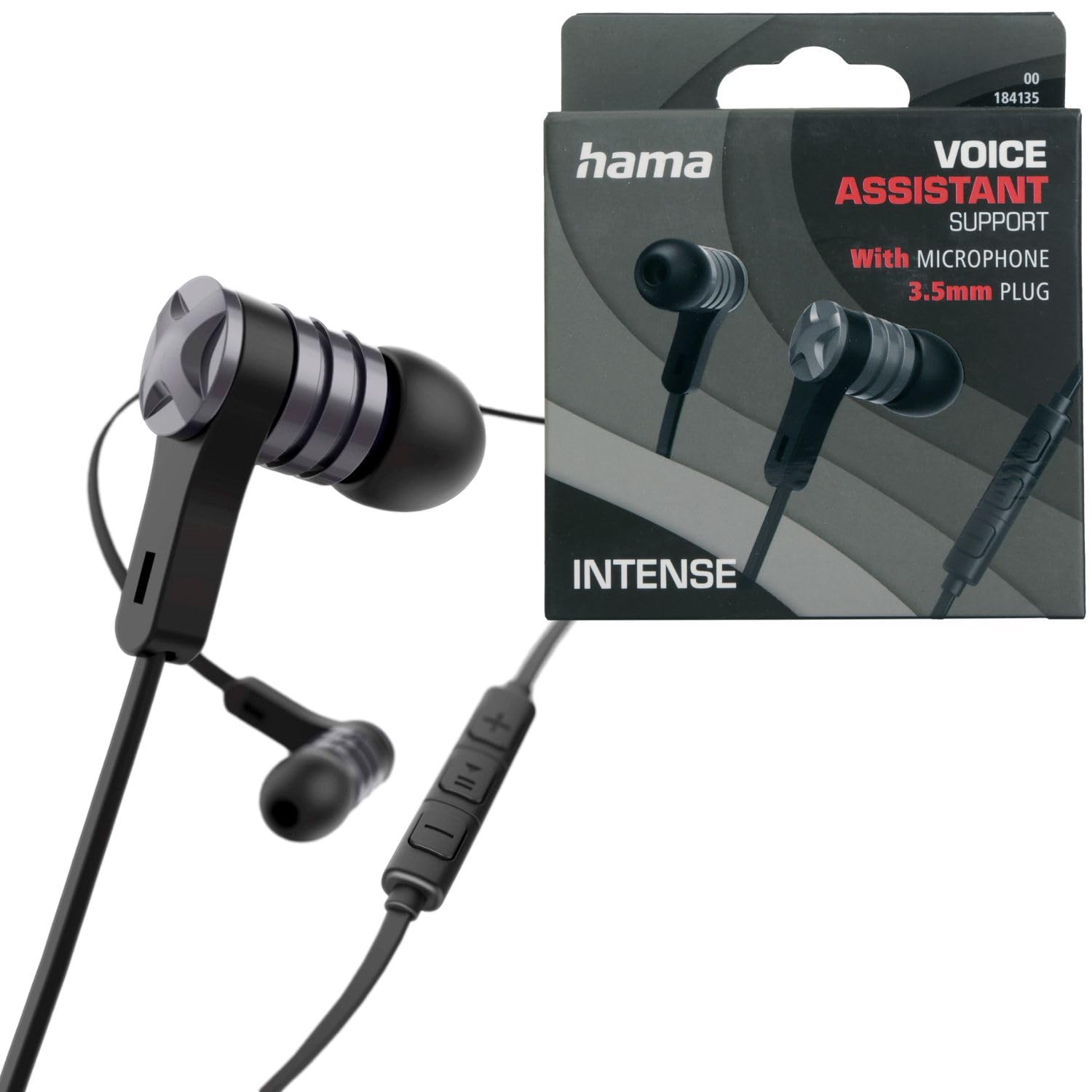 

Hama Germany Intense Black 3.5mm Wired Earphones with Mic, Officially Imported