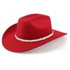 Sparkling Rhinestones Belt Western Cowboy Hats In Comfortable Woolen For Music Festivals And Outdoor Adventures
