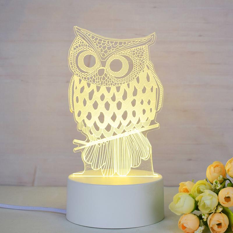 Customize Acrylic 3D Illusion LED Warm White Night Light for Living Room Kids Bedroom Decorative Lamp with USB Power