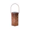 Solar Powered Outdoor Garden Lantern with Decorative Cutout Metal Frame Hanging Handle for Patio Yard Pathway Lighting