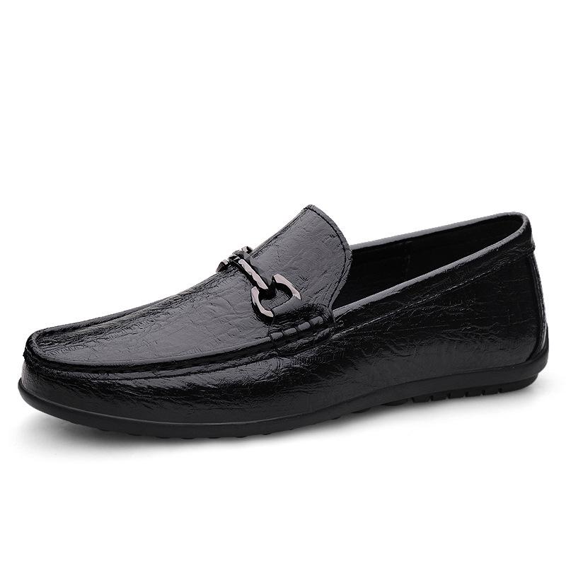 Men s Breathable Cowhide Slip-On Loafers - Versatile & Fashionable Casual Leather Shoes 45