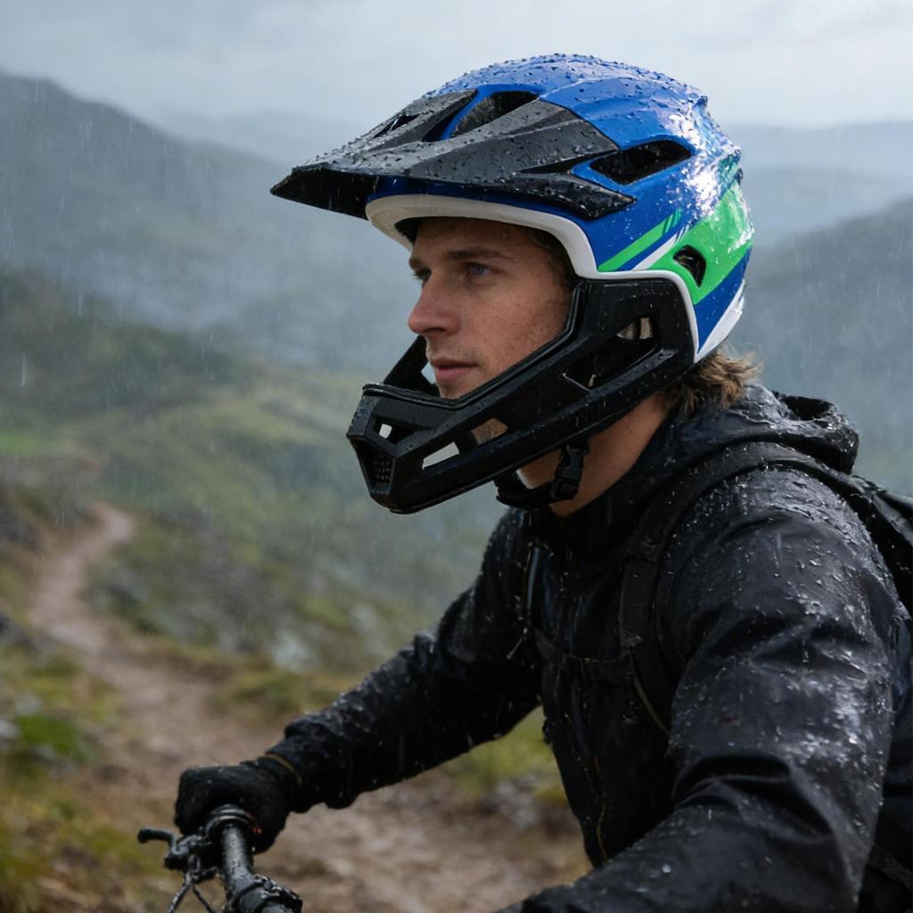 Mountain Bike Full Face Helmet Biking Head Cover Shock Absorption Cycling Helmet For Bicycle Motocross Motorcycle Scooter