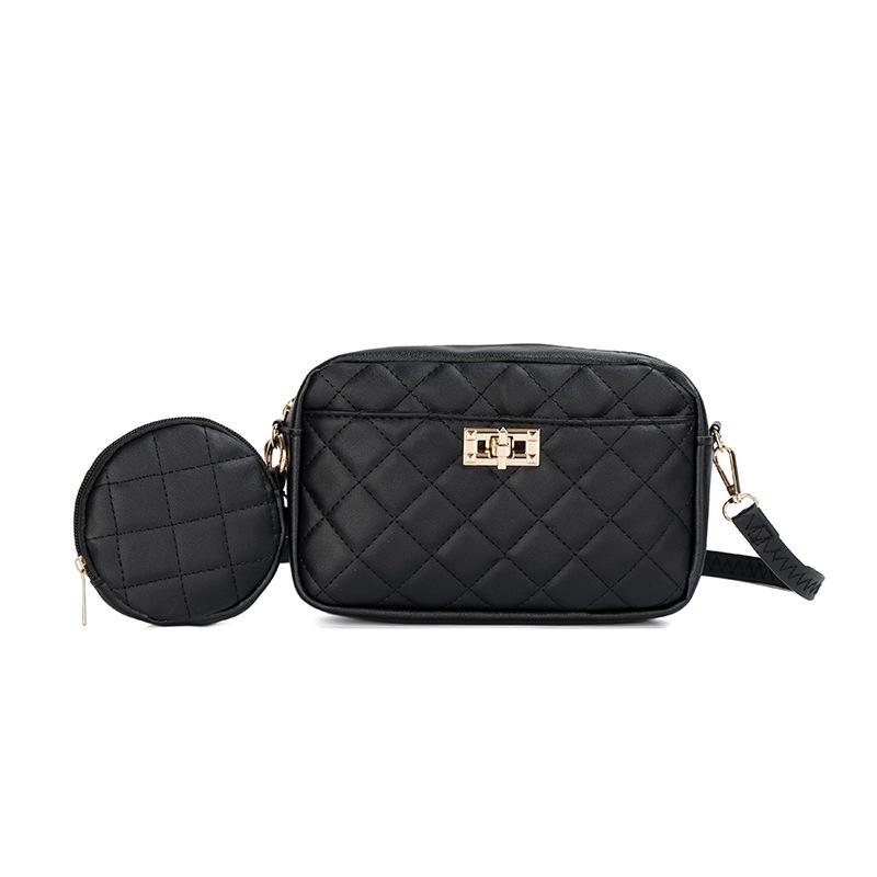 Xiaoxiang Style Bag Two Piece Set New Diamond Crossbody Bag Women's Storage Bag Simple Large Capacity Makeup Bag