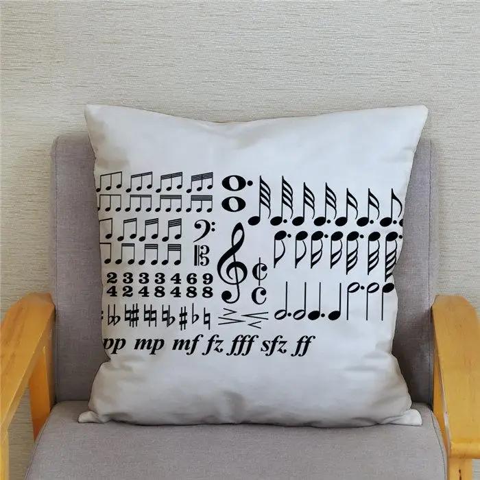 Music Notes Pillowcase Soft Cotton -Unique Piano Key Design for Music Lovers Comfortable and Stylish Perfect Gift for Home Decor