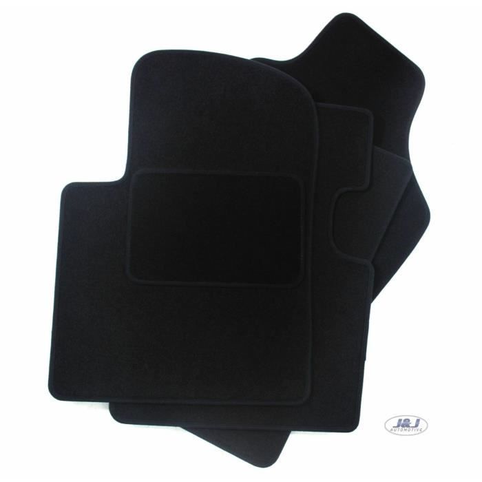 Tapis De Sol Noir Velours - J&J AUTOMOTIVE - Fiat 500 - Sur Mesure - Antidérapant - Imperméable