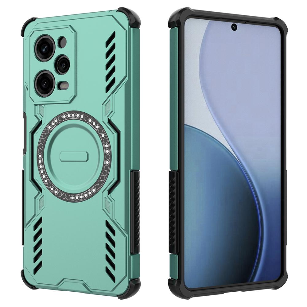 

Для Xiaomi Redmi Note 12 Pro 5G Магнитный чехол Butterfly Armor Полый с теплоотводом PC+TPU Чехол для телефона Green