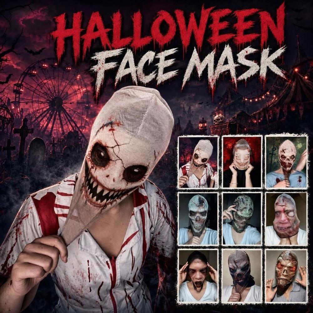 Mesh Visualized Full Face Mask for Halloween Breathable Zombie Mask Halloween Masks  Cosplay Events