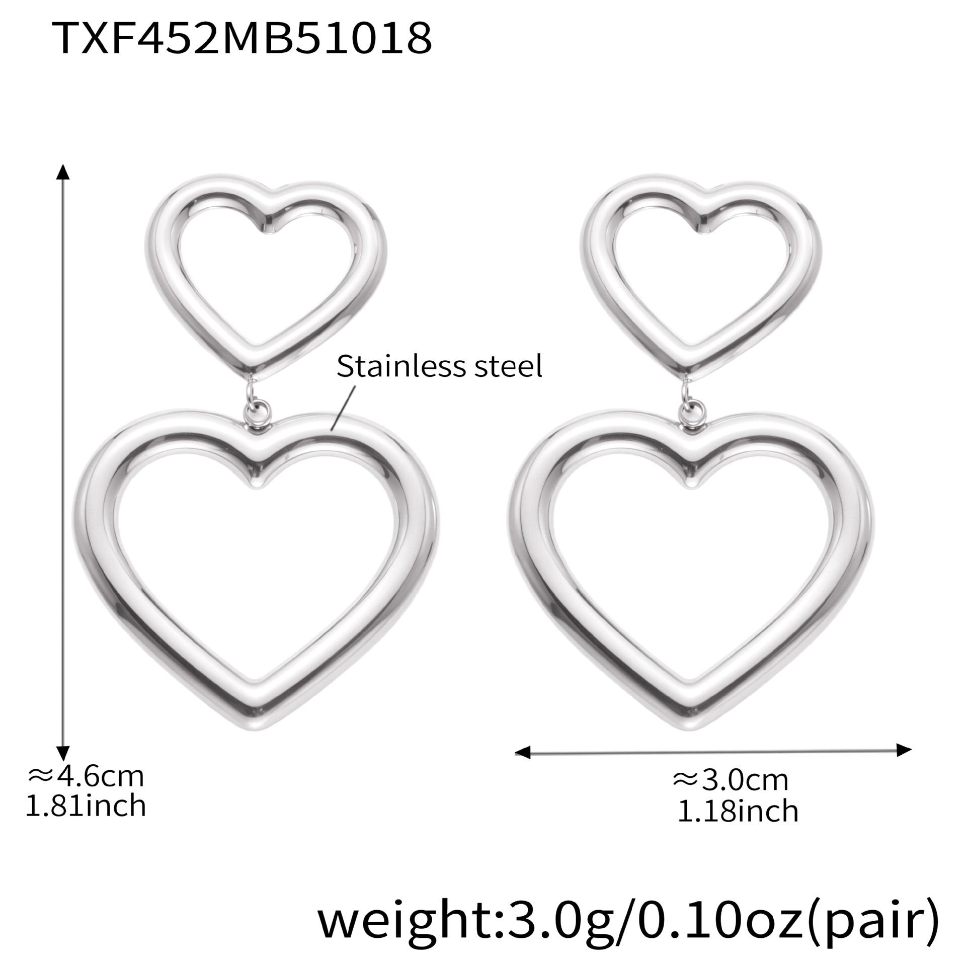 

Oumaijia Позолоченный 18-каратным золотом набор ювелирных украшений в виде сердца: Серьги, ожерелье и браслет из нержавеющей стали