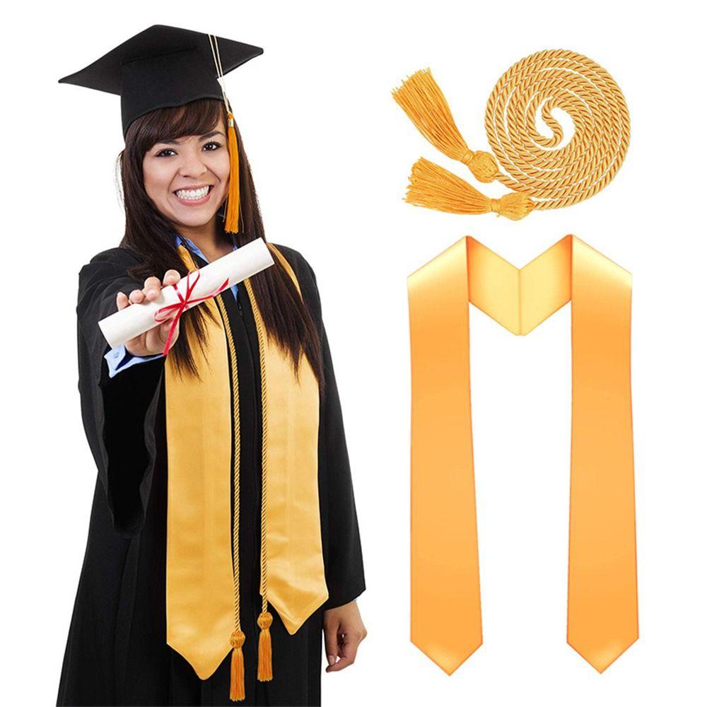 4Pcs/Set Graduation Stole Sash Graduation Robe Set with Tassel Doctor Gown Bachelor Gown  Graduation