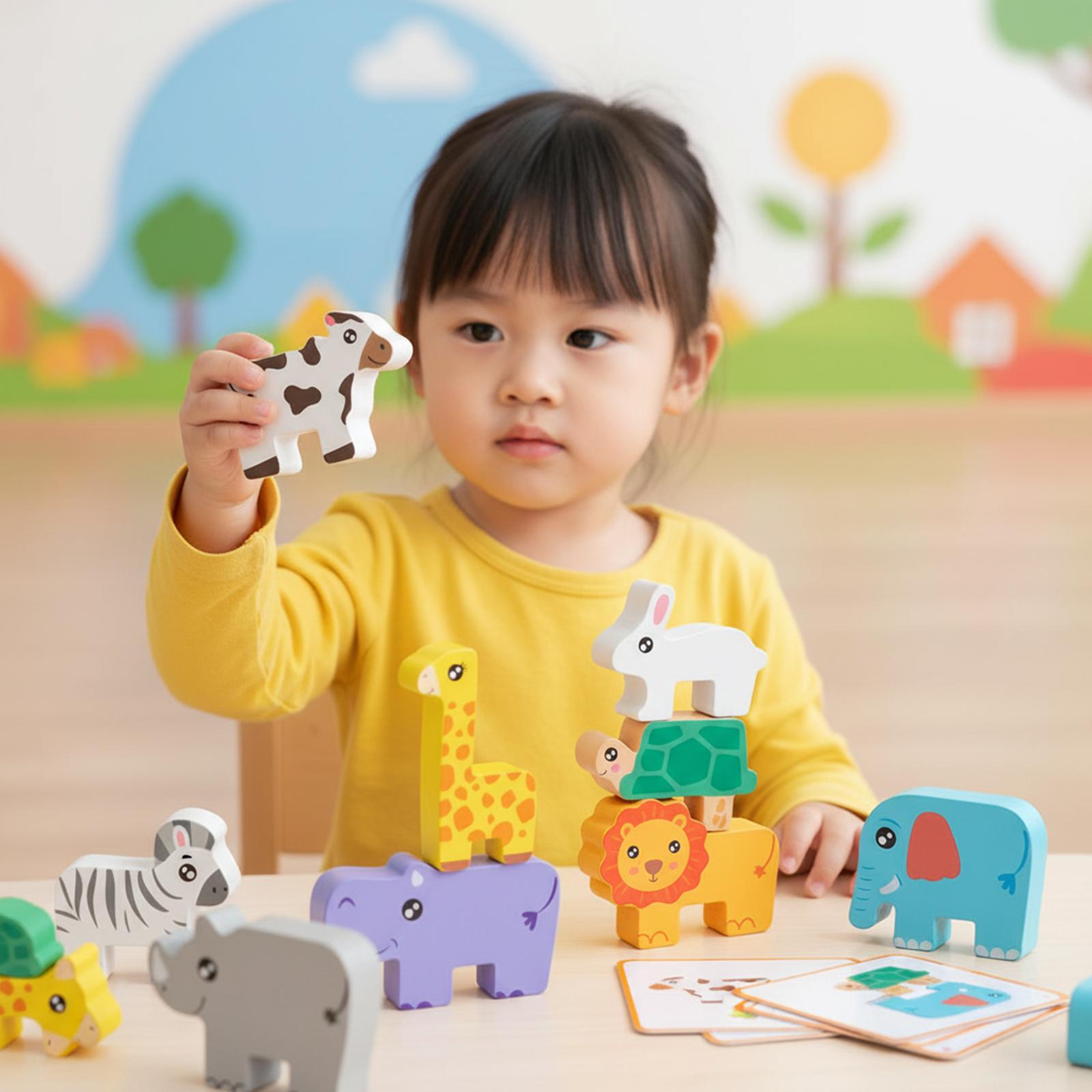 Animal Stacking Game Wooden Balancing Stacking One Size