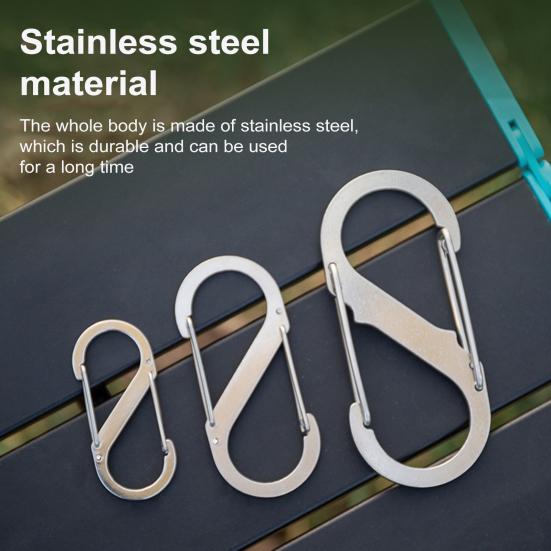 S-Shaped Aluminum Alloy Hanging Buckle Small Carabiner Clip Anti Theft Double Snap Hook Mini Locking Carabiner