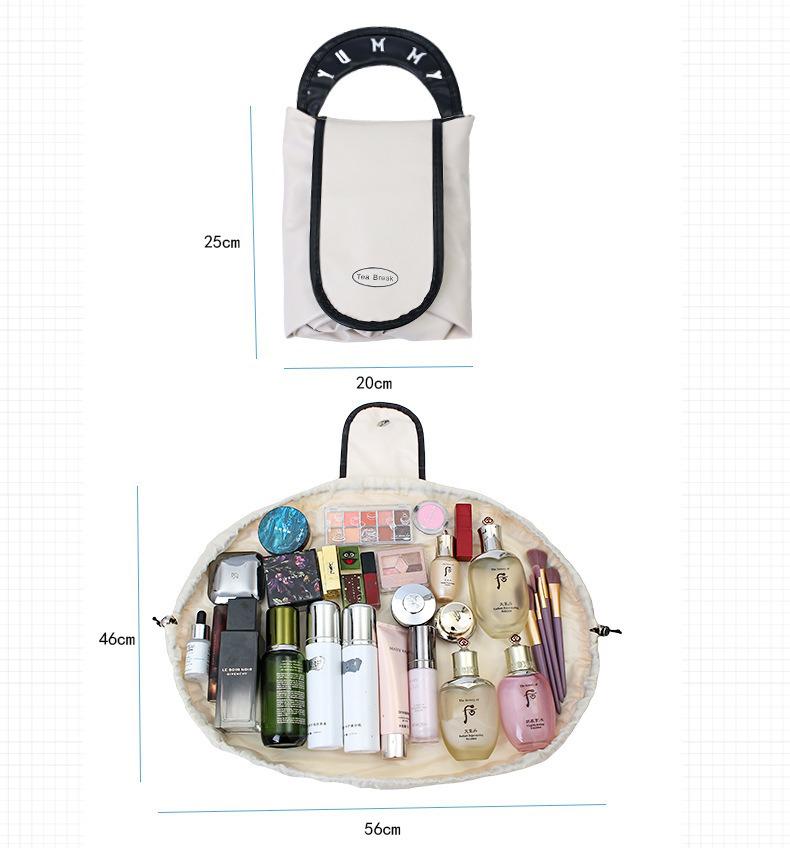 Lazy Person's Large Capacity Travel Makeup Bag - Portable Drawstring Organizer for Cosmetics & Toiletries