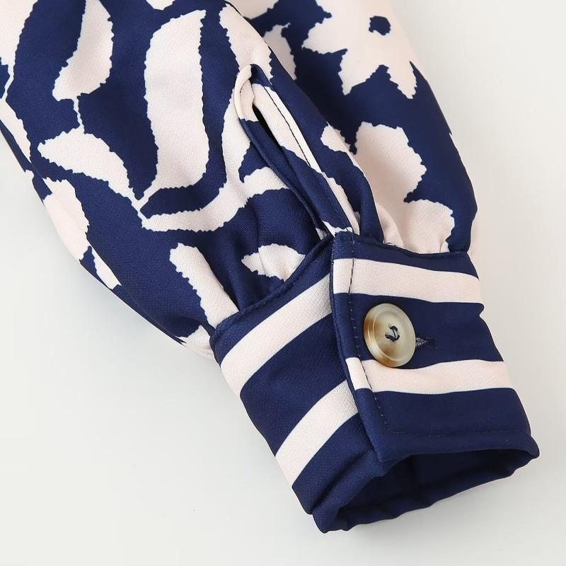 DAFIFY Modă Femei Casual Imprimeu Model Floral Toamnă Iarnă Mânecă Lungă Decolteu în V Jachete & Paltoane