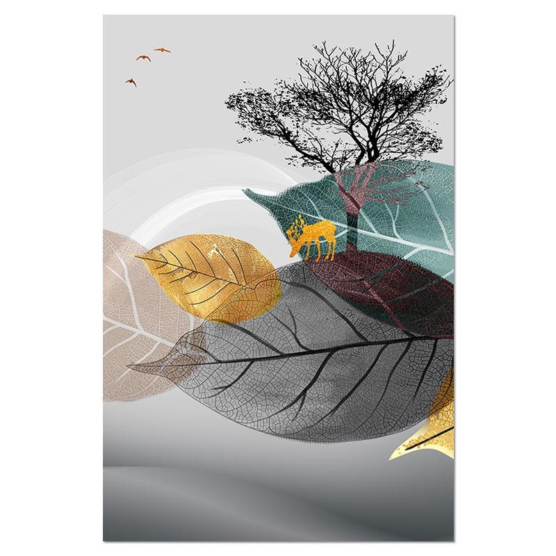 Abstraktes Schwarz-Weiß-Pflanzenposter Leinwanddruck Blätter Wandkunst Bild Modern Minimalistisch Wohnzimmer Dekorative Malerei