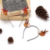 Japanese & Korean Style Flocked Coral Antler Ears Hair Clip for Christmas Photo Shoots