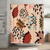 Abstract Bathroom Decor Shower Curtain Modern Pattern Orange Black Red Print for Home Bath Decoration (180x180cm)
