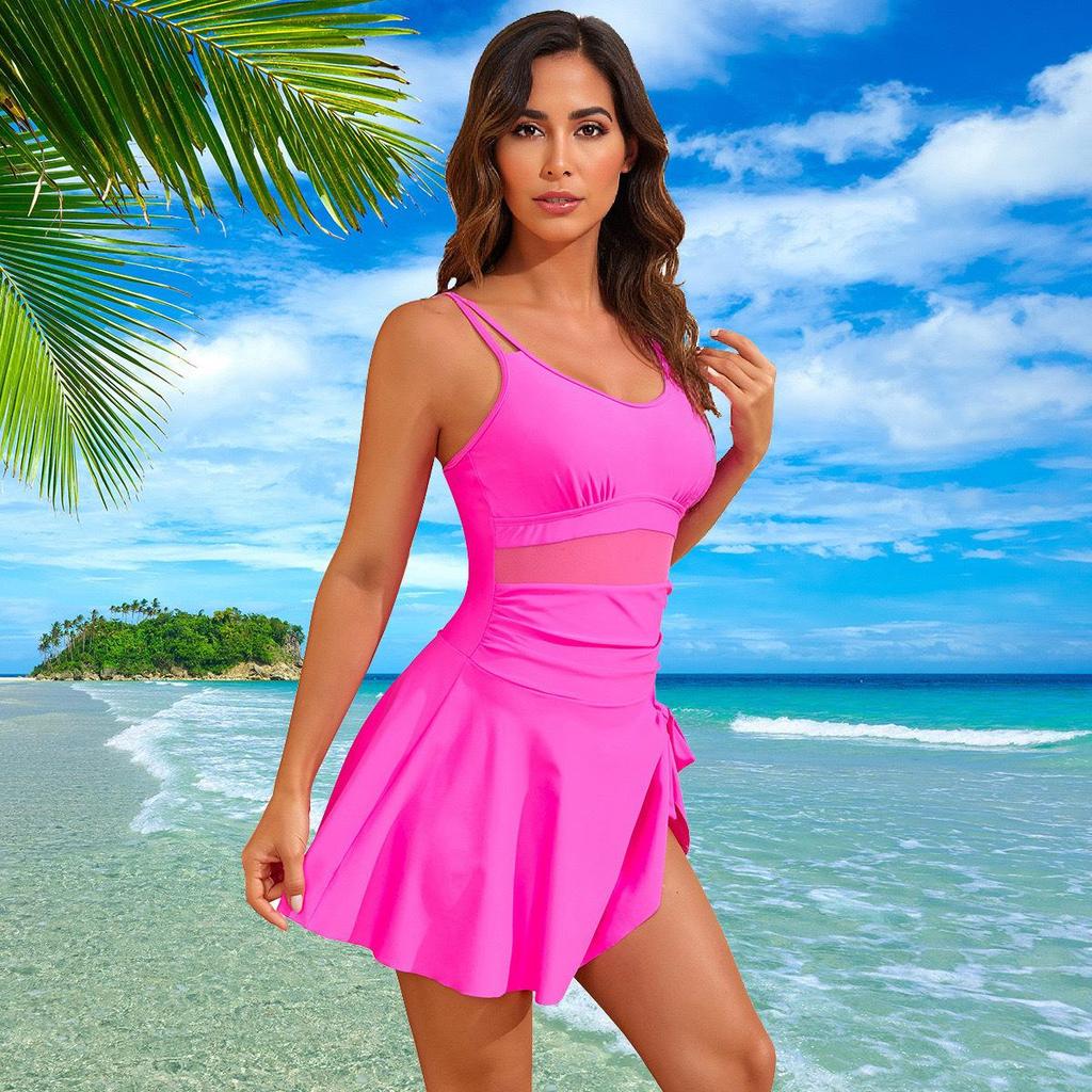 2025 European Slimming One-Piece Swimsuit - Conservative, Belly-Covering Vacation Tankini