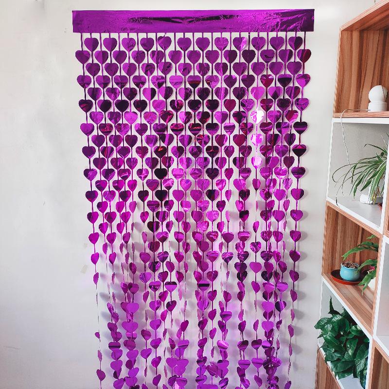 Creative Party Decoration Peach Heart Love Door Curtain Fashion Valentine's Day Wedding Party Decor Sequin Curtains