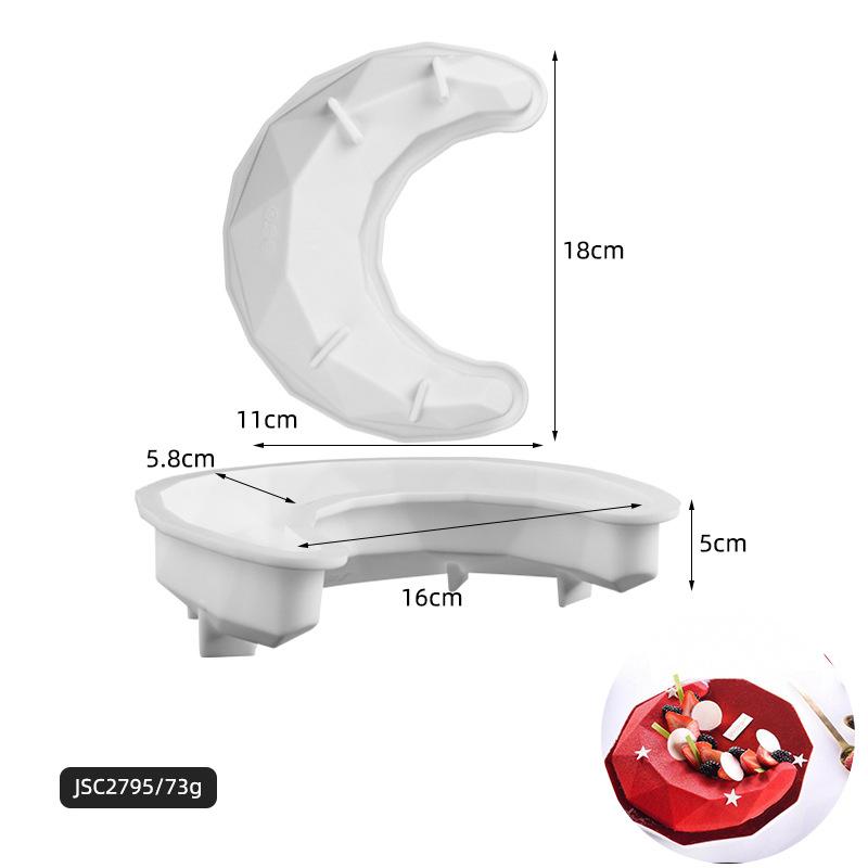 

Heart Bow Moon Cloud Mousse Cake Mold Cherry Silicone Molds For Baking Pudding Dessert Chocolate Fruit Cake Decorating Tools 13