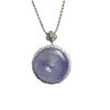 Gentle Natural Ice Chalcedony Violet Necklace for Women Gorgeous High Quality Crystal Light Purple Pendant Jewelry