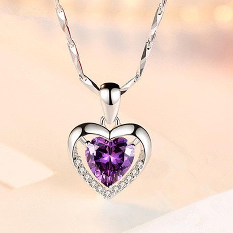 Trendy 925 Sterling Silver Heart Pendant Necklace for Women – Perfect Valentine's, Birthday, or Wife Gift