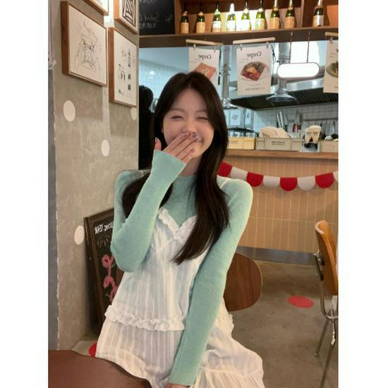 

Petite Korean Style Layered A-line White Sling Dress for Women - Early Spring 2026 One Size білий