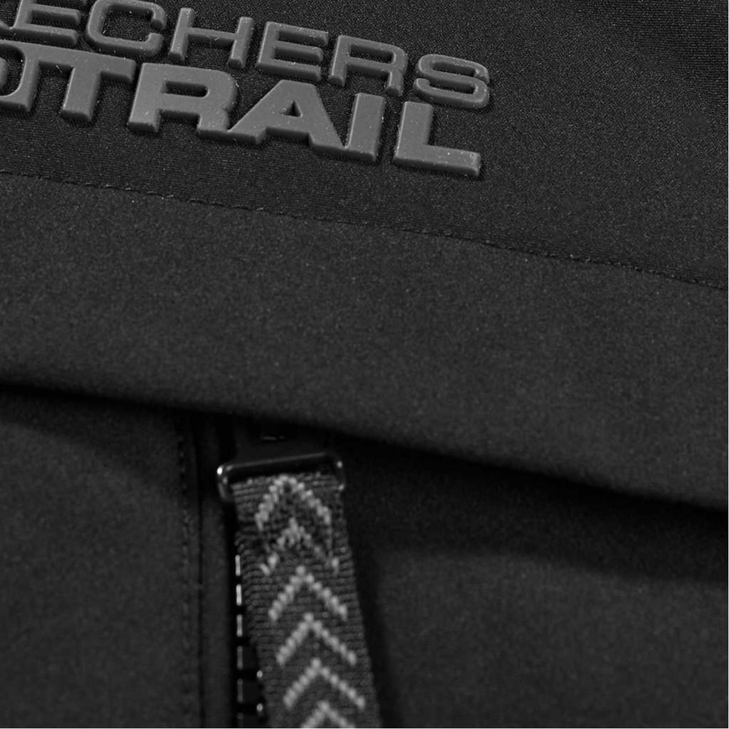 Skechers Stroll Series Solid Color Zipper Hooded Long Sleeve Warm Windproof Three-Proof Work Down Jacket Men outerwear Carbon-Black L423M155-0018