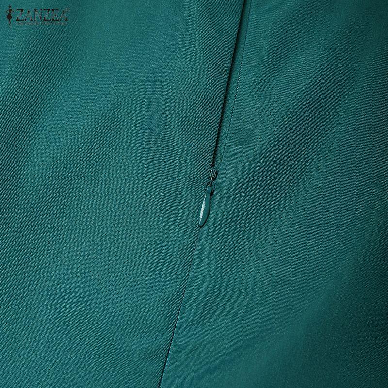 ZANZEA Women Casual Round Neck Summer Short Sleeve Dress