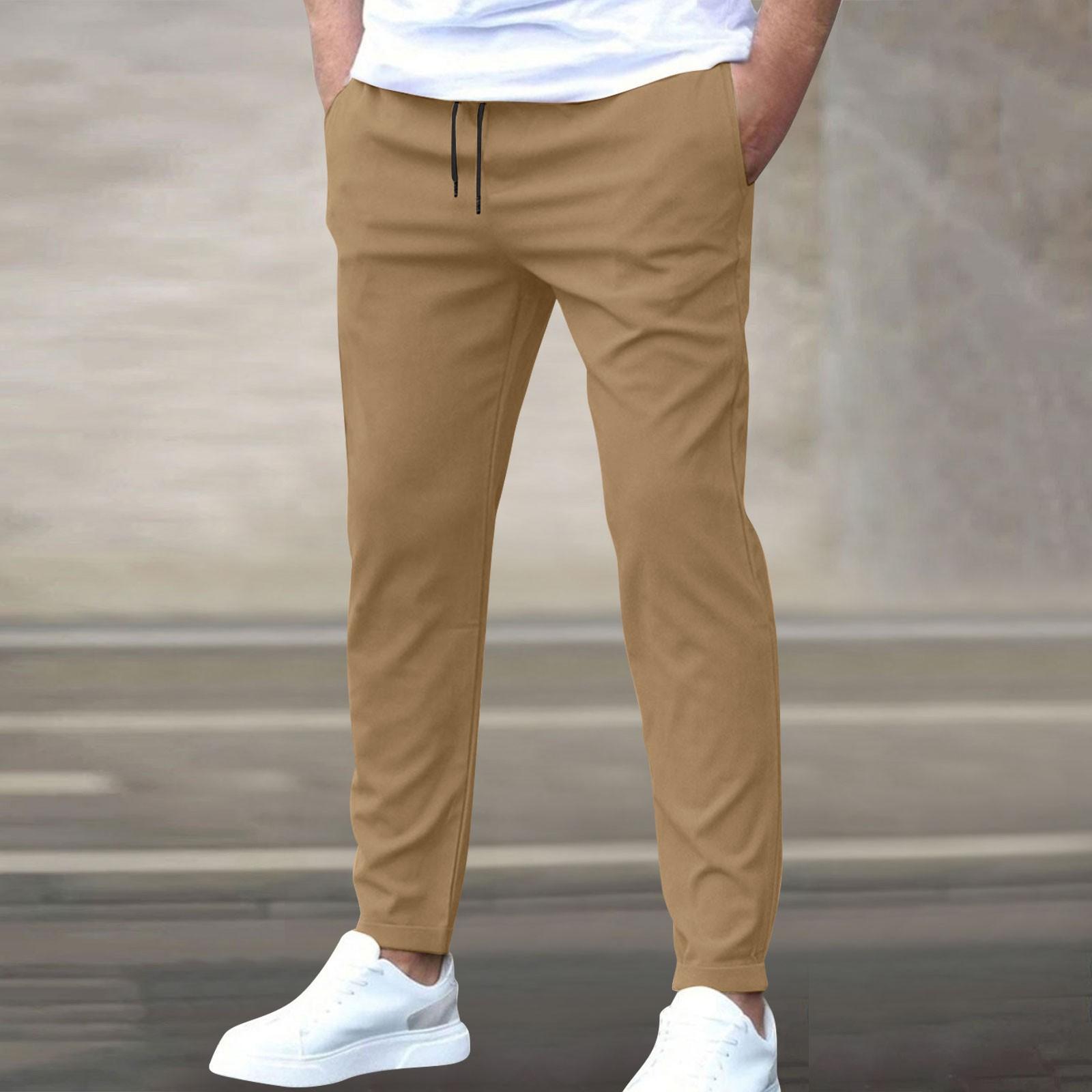 

Повседневные облегающие брюки Ninepoint для мужчин, однотонные повседневные брюки с карманами XL хаки