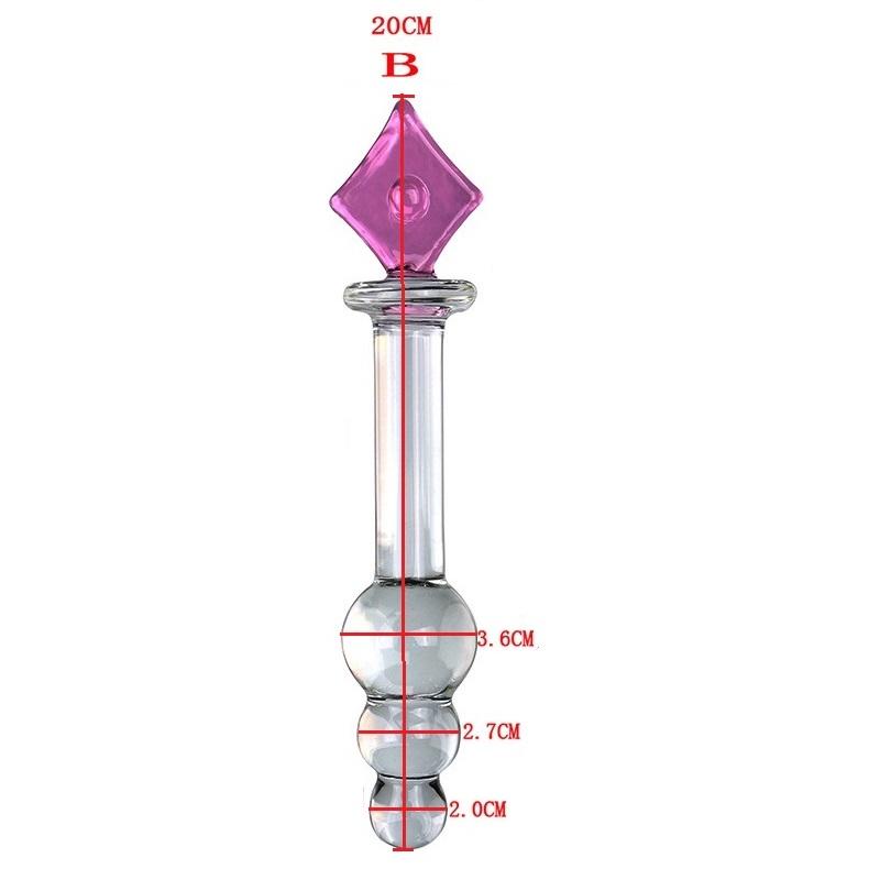 Poker Crystal Glass Body Wand Massager Colorful Glass Butt Plug Dildos Anal Sex Toys for Female Male Gay Masturbation Tool