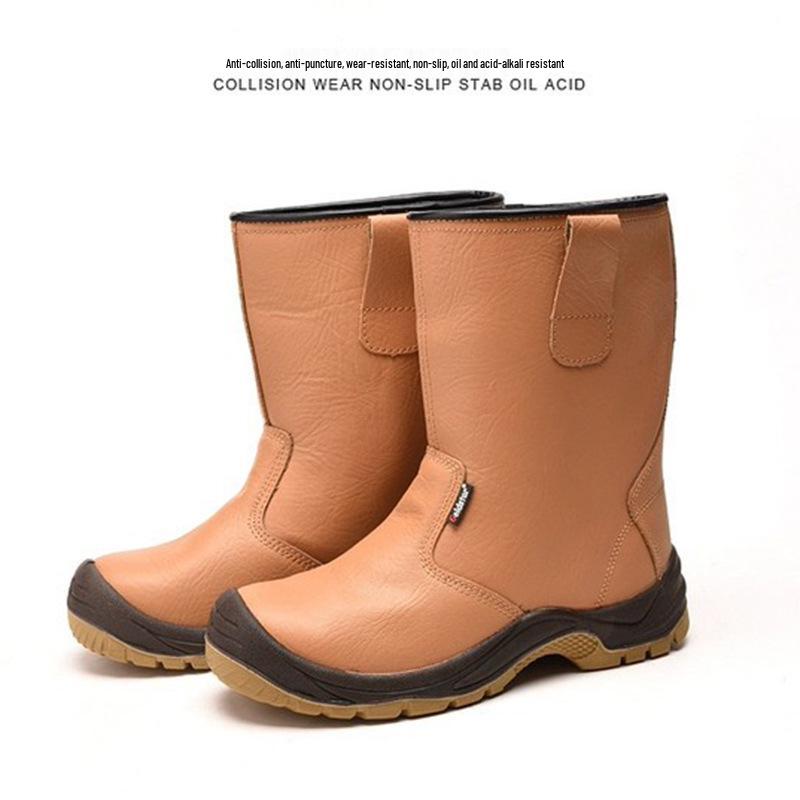 Paulovy boty: Pracovní boty s vysokým svrškem z pravé kůže - Odolné proti nárazu, propíchnutí, vysokým teplotám, opotřebení, uklouznutí, oleji, kyselinám a zásadám.