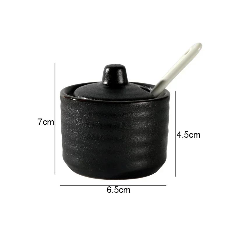 Retro Ceramic Seasoning Jars Salt and Pepper Shakers Kitchen Spice Tools Spice Organizer Jars Seasoning Box Kitchen Accessories