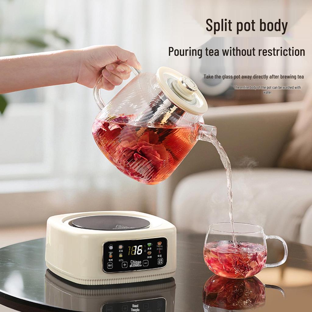 Smart Glass Tea Brewer: Versatile Household & Office Kettle for Brewing and Stewing Flower Teas.