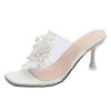 Fashion Women's Wedge Sandals Stiletto Summer New Sexy Crystal Transparent High Heels Glass Rhinestone Outdoor Leisure Comfortable 2024