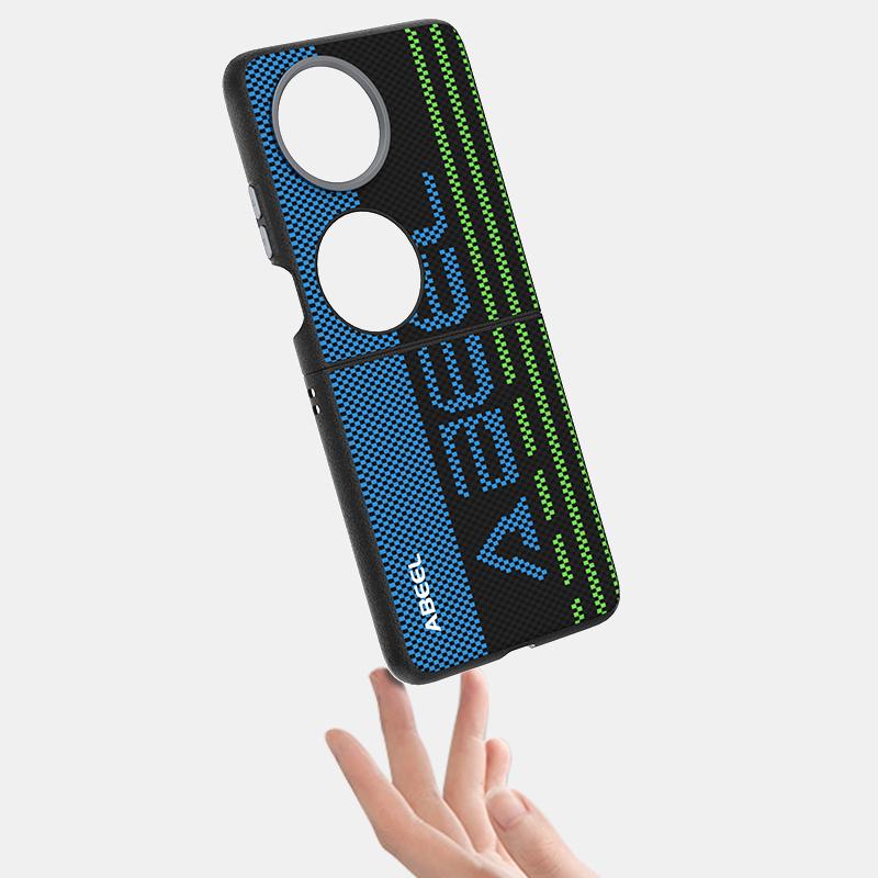 For Huawei Pocket 2 Case Magsafe Slim Carbon Fiber Magnetic Wireless Charger Flip Foldable Folio Case Cover Metal Lens Grip