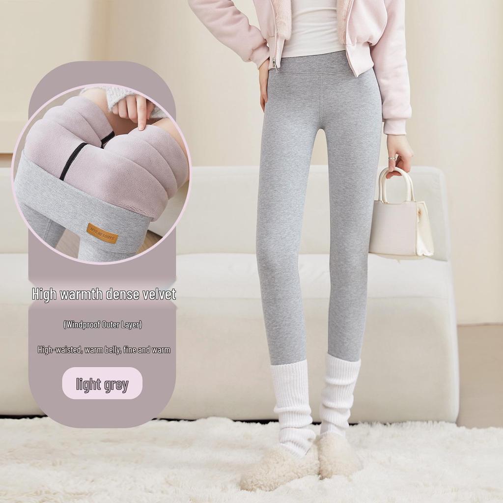 Women's Winter Warm Pants with Super Thick Velvet Lining, Cold-Proof Lamb Velvet, Plain Weave Design