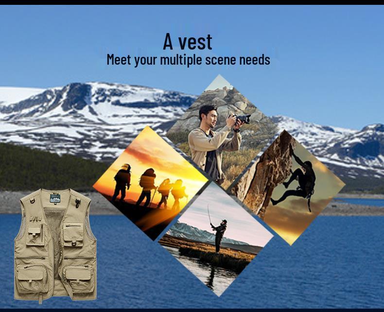 Men's Multi-Pocket Outdoor Vest for Spring and Autumn - Fishing, Photography, Tactical, Casual Retro Waistcoat