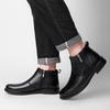 Stylish Walking Shoes Side Zip Ankle Boots Waterproof Slip-Resistant Casual Winter Shoes Men's Genuine Leather Chelsea Boots