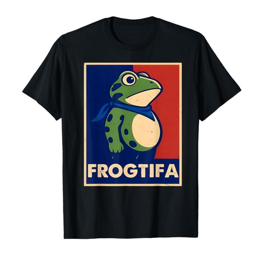 Portland Frosch Lustig FROGTIFA Frosch Retro Vintage Frosch Meme T-Shirt Für Männer Frauen 100% Baumwolle T-Shirts Kurzarm Tops 1014-1