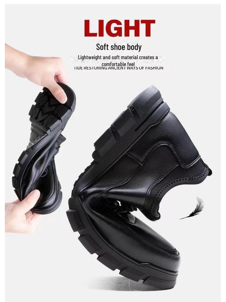 2024 Men’s Korean Style Breathable Casual Leather Shoes - Super Soft and Lightweight