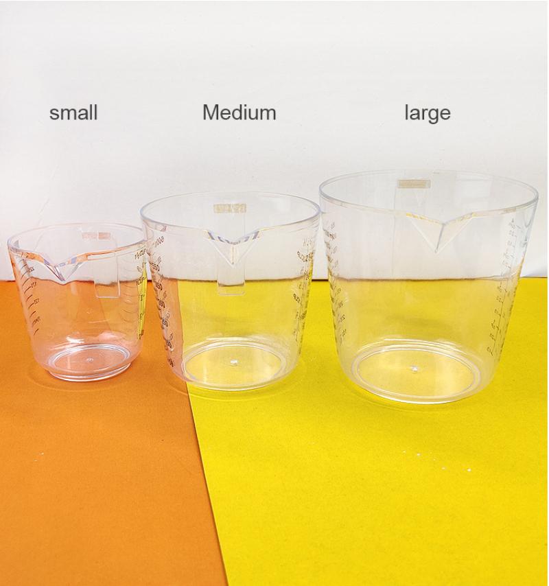 300/600/1000ml Measuring Cup Transparent Heat Resisting Plastic Milk Water Scale Measuring Jar Microwave Tool for Baking