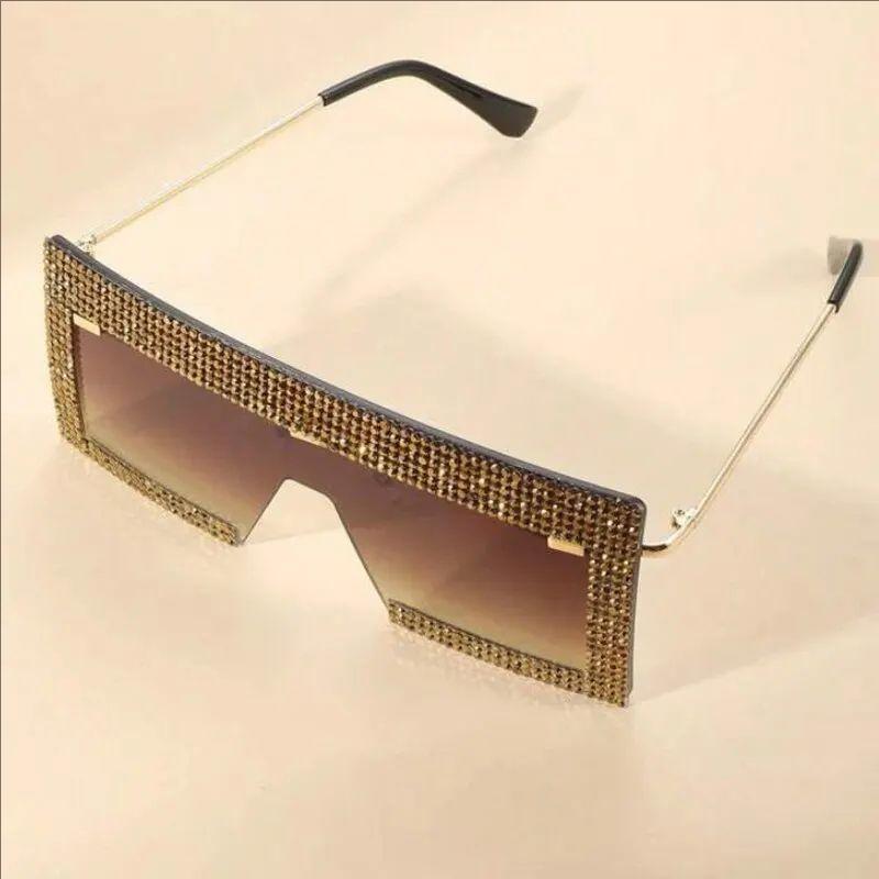 

Diamond Sunglasses For Women Candy Color Lenses Exaggerated Big Face Slim Look Fashion Glasses 8888
