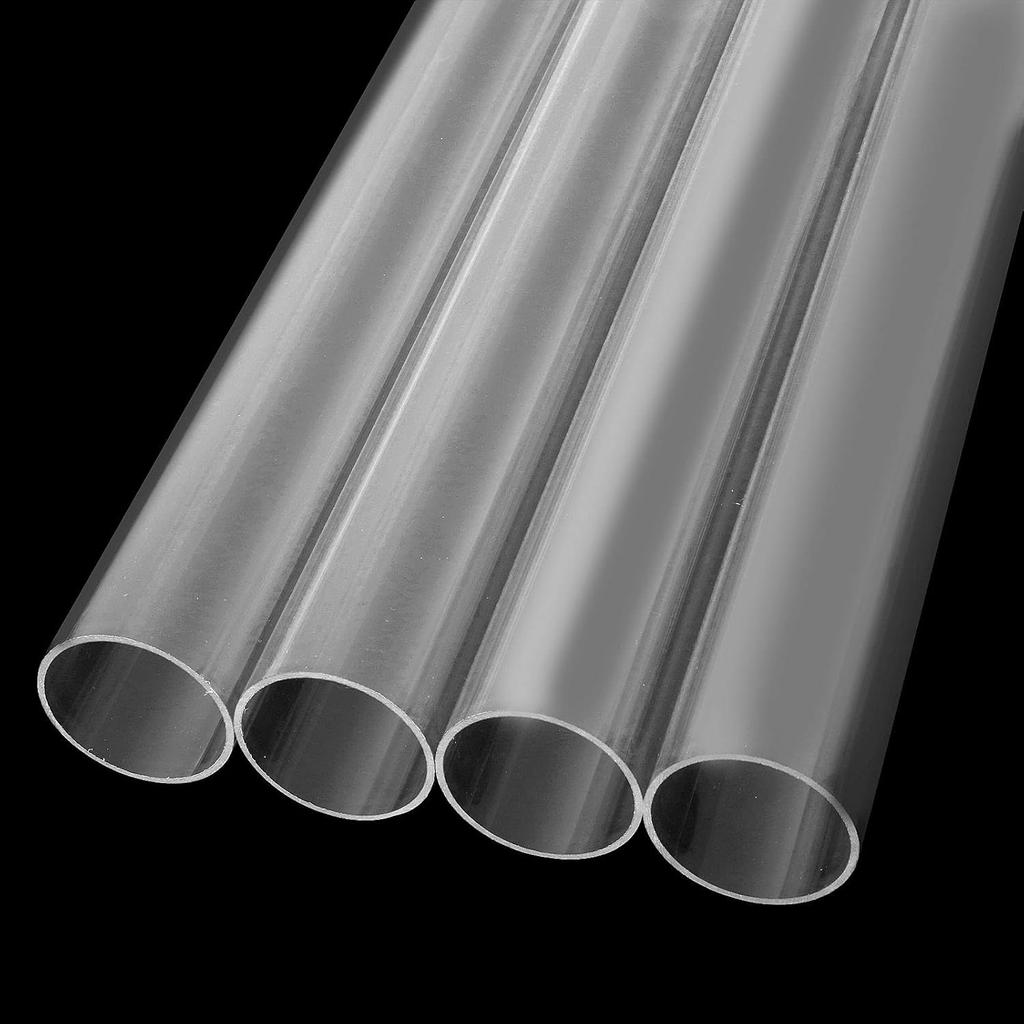 4PCS Rigid PETG Tube 50mm (2") OD X 2mm Wall Thickness, 16.5" Length PC Rigid Round Clear Tubing Unbreakable Polycarbonate Tubing Chemical Resistant