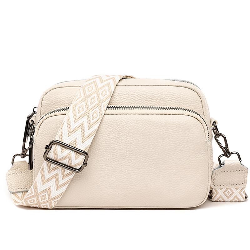 New Trendy and Fashionable Genuine Leather Women's Bag One-shoulder Crossbody Bag  Top Layer Cowhide Square Bag