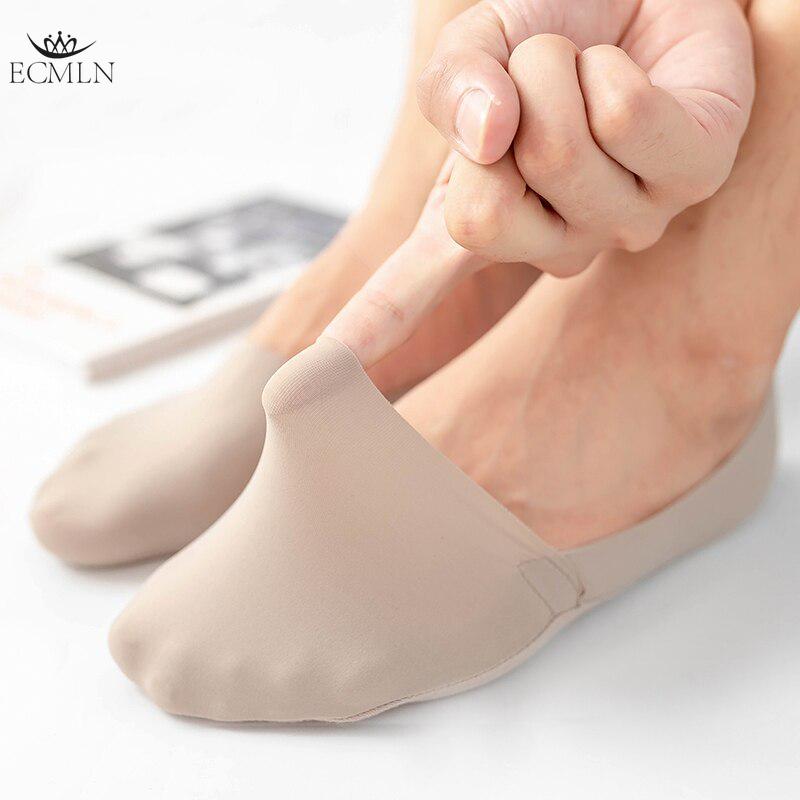 Men Ice Silk Socks Breathable Non-slip Silicone Invisible Cotton Solid Color Comfortable Boat Socks