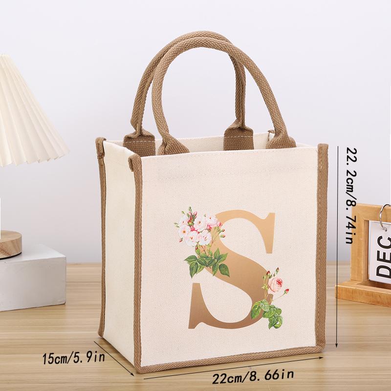 New Canvas Handbag Tourist Picnic Storage Bag Simple and Large Capacity Tote Bag