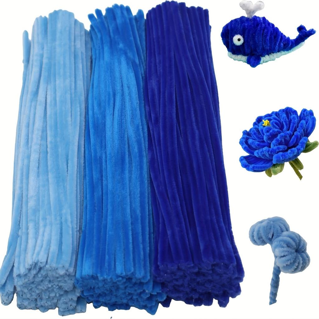 300 Pieces Pipe Cleaner Craft Set 3 Assorted Colors, Thick Chenille Stem Pipe Cleaners for DIY Craft Flower Projects Holiday