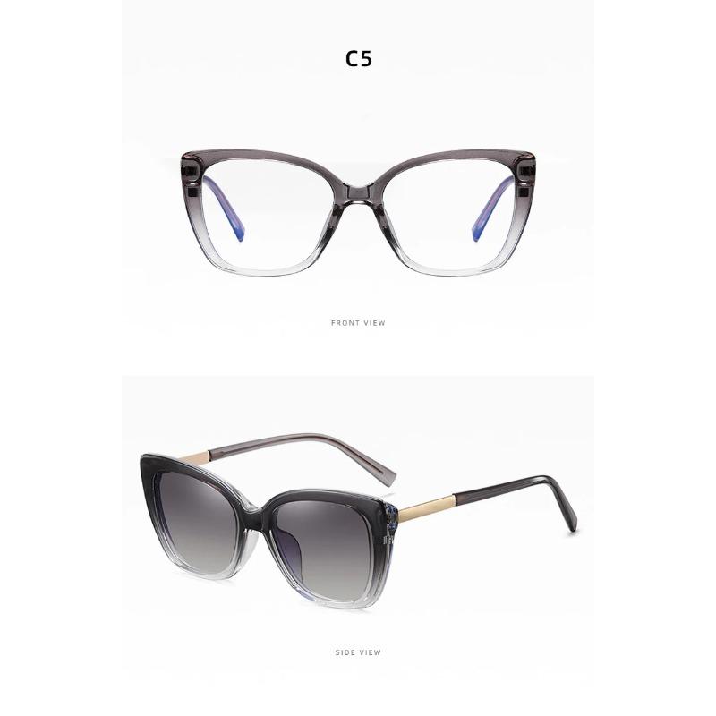 Fashion Women Clip On Glasses Cateye Sunglasses Brand Designer Vintage Eyeglasses Female Anti Blue Light Glasses Gafas